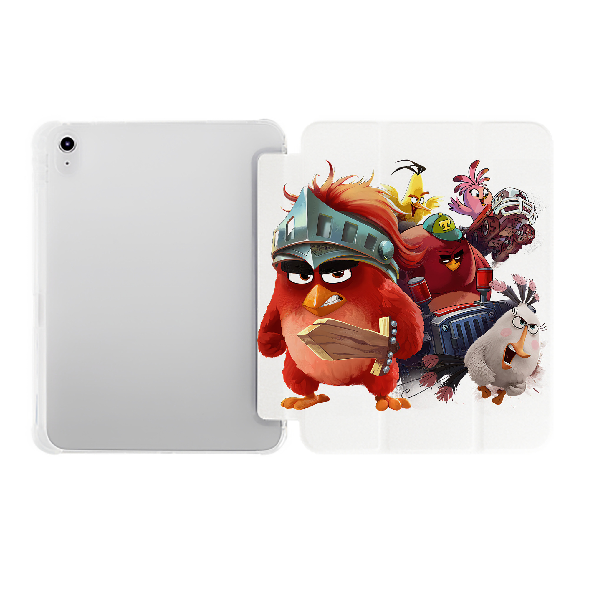 （画像用） Angry Birds アングリーバード IPad ケース ペン収納付き 三つ折りスタンド PUレザー×シリコン 対応機種9.5/10.5/10.9インチ